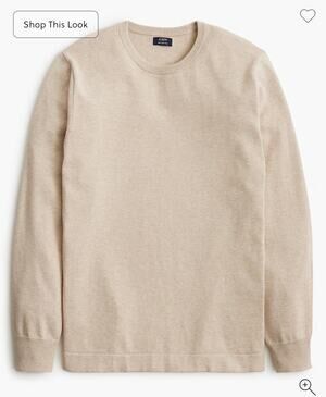 NWT J.Crew Factory Men's 100% Crewneck Sweater Beige Size XXL CD617